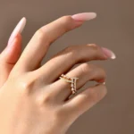 ATTAGEMS Double Cross Design Band Moissanit Rings for Women DVVS1 Grade 3*2mm Pear Cut 925 Sterling Silver Engagement Jewelry - Image 5