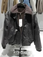 MAMELICCE Original Vintage design Removable fur collar jacket Thickened Casual coat Men's clothing leather jackets tops - Image 2
