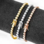 EWYA Sparkling 0.1ct 3mm Moissanite Tennis Bracelet with GRA for Women Party Fine Jewelry S925 Sterling Silver Diamond Bracelets - Image 2