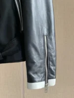 Women Short Real Leather Biker Jacket Streetwear Slim Sheepskin Coat Elegant Office Zipper Full Sleeve Ladies Outerwear M-3XL - Image 5
