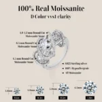 ATTAGEMS Three-Stone Cluster Moissanite Ring for Women 1CT Round Cut 100% 925 Sterling Silver Twist Band Engagement Fine Jewelry - Image 2