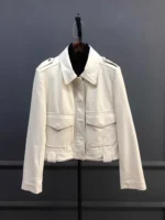 Turn-Down Collar Women Genuine Leather Jacket New Spring Fashion Cargo Short Coat High Street Punk Sheepskin Motorcycle Jackets - Image 5